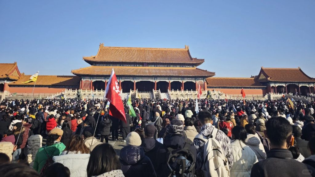 The Forbidden City in Beijing during Spring Festival, absolutely packed with visitors.