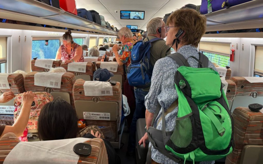 Clients on the high-speed train