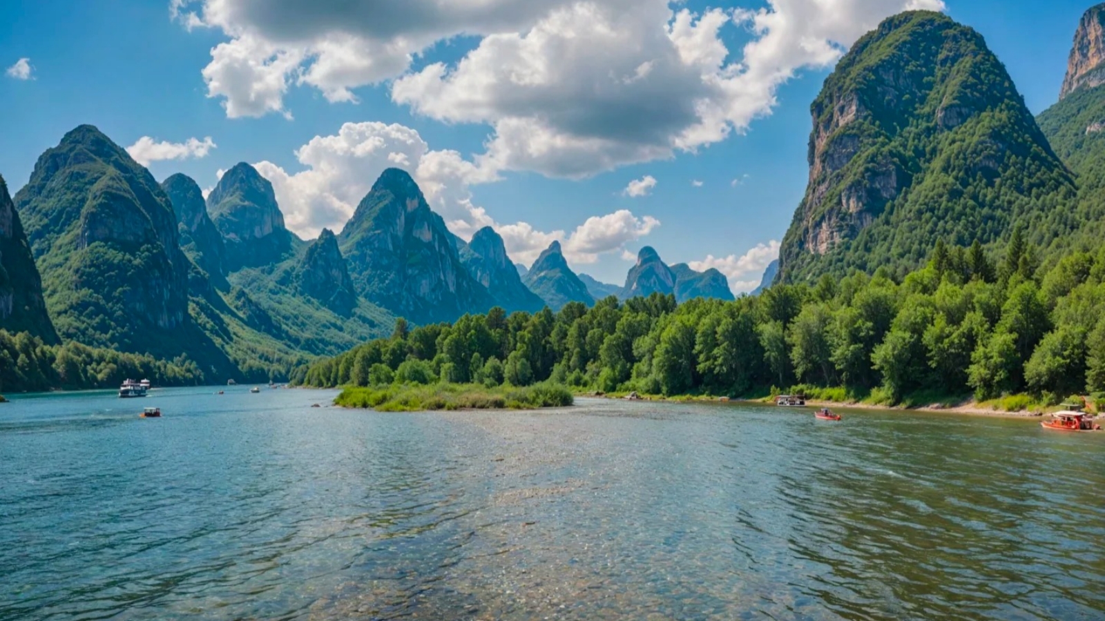 Li River is famous for its stunning karst mountains and peaceful natural scenery