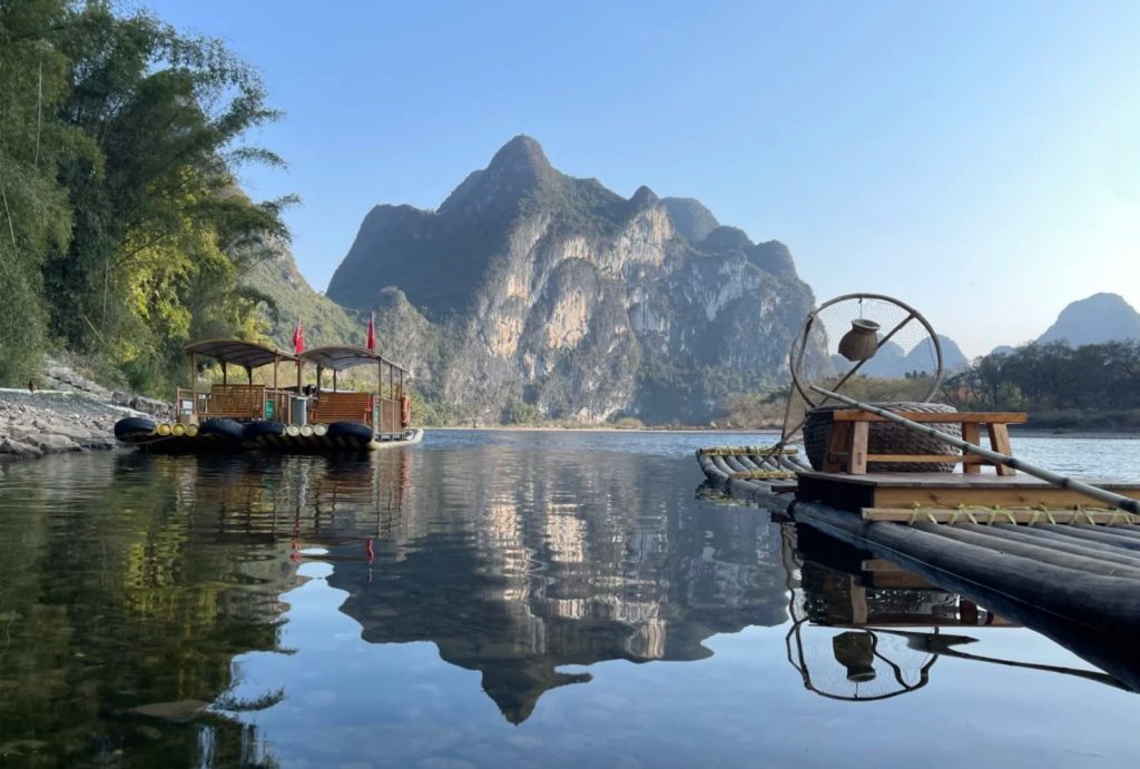 Rafting on the Yulong River in Guilin in January