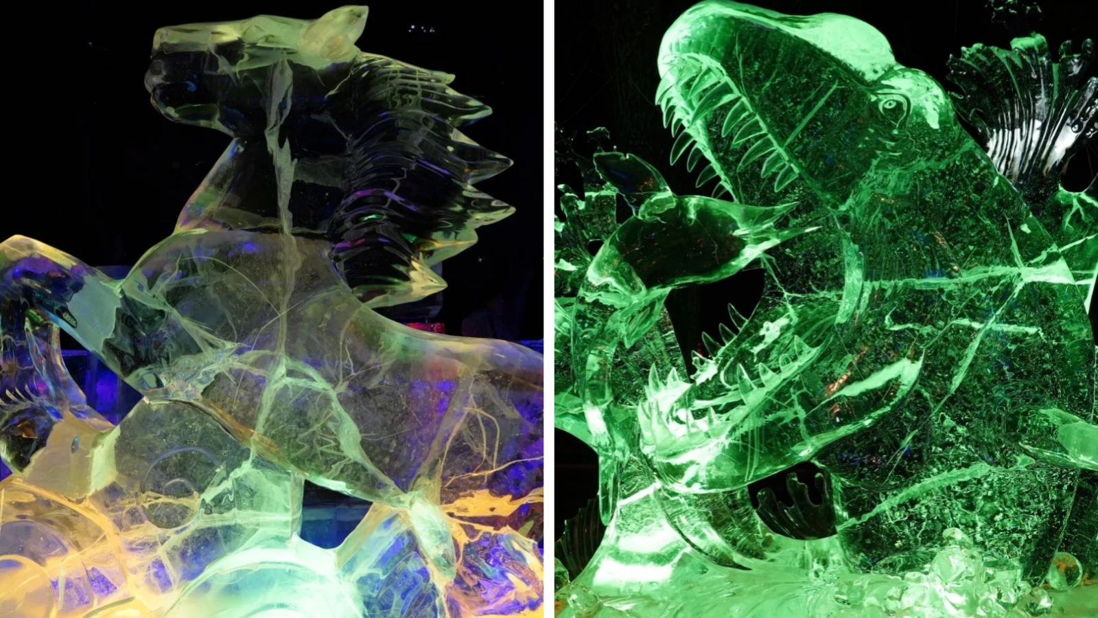 Ice lanterns in Zhaolin Park