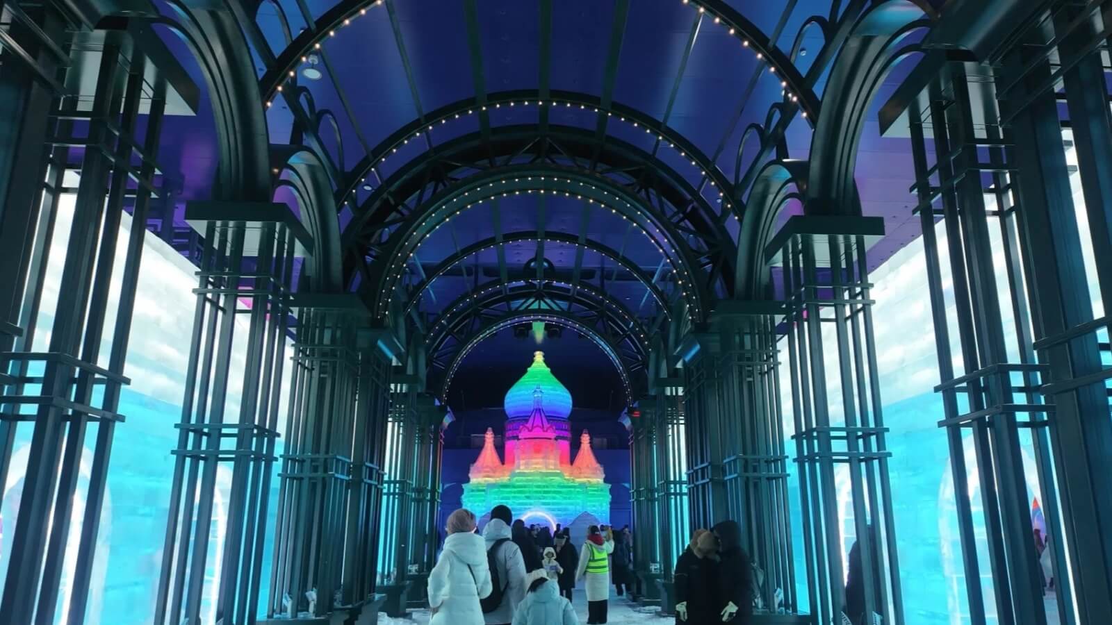 The indoor corridor at the Dream Ice and Snow Pavilion